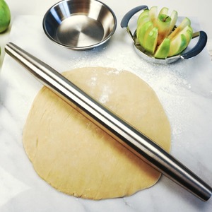 Rouleau à pâtisserie en métal argenté pour cours de cuisine, pâtisserie à domicile, chefs professionnels, restaurants, hôtels et outil de cuisine durable - Product Image 4