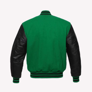 OEM Custom <b>Leather</b> Sleeve Baseball <b>Jacket</b> Plus Size Embroidery Vintage Letterman College Baseball <b>jacket</b> for men - Product Image 3