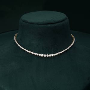 Fine DEF Color VSVVS Certify Round Brilliant Lab Diamond Tennis <b>Necklace</b> 925 Sterling <b>Silver</b> 18K <b>Solid</b> Gold Engagement <b>Necklace</b> - Product Image 1