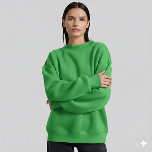 Suéter de Felpa 100% Tejido para Mujer, Cuello Alto, Invierno 2026, Nueva Llegada, Detalles Personalizados, Corte Holgado, Alta Calidad, Largo - Product Image 1