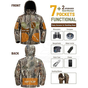 Vêtements d'extérieur durables avec tissu résistant aux intempéries, veste de chasse pour activités sur le terrain, veste de chasse - Product Image 4