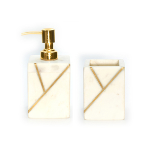 Designer Marble Bathroom <b>Accessories</b> Set Four Piece Finish Waterproof Durable Luxury Home Decor Made in India at Factory Price - Product Image 3