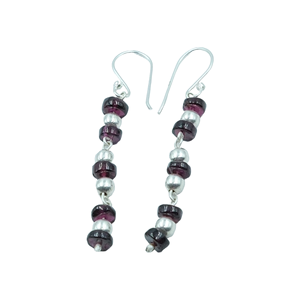 Boucles d'oreilles pendantes en perles de grenat naturel |   Boucles d'oreilles à crochet en argent Sterling 925, faites à la main, avec grenat rouge, bijoux pour femmes, cadeau - Product Image 1