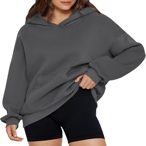 เสื้อสวมหัวผ้าฝ้ายขนแกะสีล้วนสำหรับผู้หญิงมีสไตล์บริการ OEM ราคาถูก - Product Image 5
