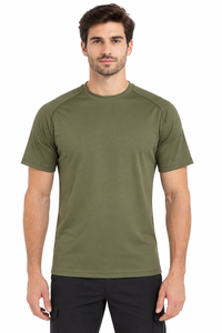 T-shirt pour homme en coton 100% OEM, coupe classique, manches courtes, col rond, couleur unie, tricoté, décontracté, pour le travail quotidien - Product Image 2