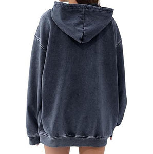 Sweats à capuche oversize vintage en molleton épais délavé à l'acide pour femmes avec livraison et expédition - Product Image 3