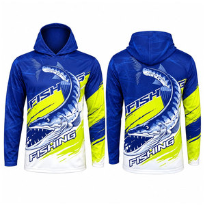 เสื้อฮู้ดดี้ตกปลาแบบมีหน้ากาก ป้องกันรังสียูวี สำหรับงาน OEM ODM สกรีนลายแบบ Sublimation  รับผลิตตามแบบที่ต้องการ - Product Image 1