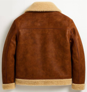 Veste en cuir véritable pour homme, col montant, logo frontal, marque privée OEM, livraison directe - Product Image 2