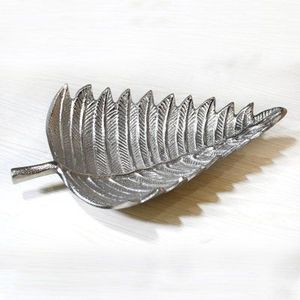 Silver Metal Foliage Leaf Serving <b>Tray</b> <b>Decorative</b> Food Platter Storage <b>Trays</b> <b>for</b> Coffee Dining Living Home Bar - Product Image 4