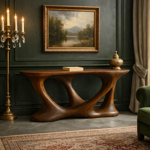 Mesa Consola Moderna para Entrada, Elegante Mueble de Madera para Pasillo o Sala de Estar, Mesa Decorativa Artística Contemporánea para Entrada - Product Image 2