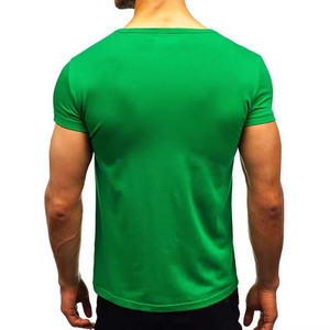 T-shirt pour homme imprimé sur mesure, vert, col rond, manches courtes, 100% coton, respirant, séchage rapide, coupe classique - Product Image 2