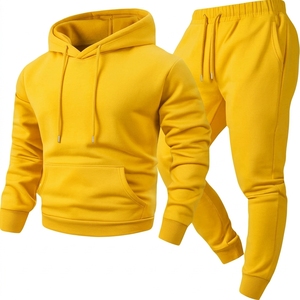 Ensemble de survêtements unisexes de haute qualité pour l'hiver, sweat-shirt pour couple, sweat-shirt uni, survêtement en molleton pour hommes - Product Image 4