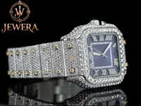 Pasokan Langsung Pabrik Jam Tangan Perak Stainless Steel Mewah Mossinate Kaca Berkualitas Tinggi Dial Berlian Asli