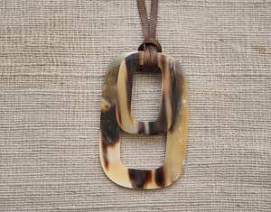 Collar de Cuerno de Búfalo Mien con Cordón de Cuero de Ante, Joyería de Moda Boho para Mujer, Accesorios Bohemios, Joyería Ligera - Product Image 1