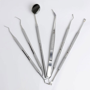 Dental Kit Tools 6 Piece Stainless Steel Dental Hygiene Kit Tooth <b>Scraper</b> Plaque Remover Dental Picks and Teeth <b>Cleaning</b> - Product Image 2