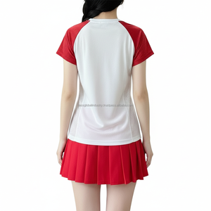 ชุดแบดมินตันหญิง แขนสั้น จีบระบาย ระบายอากาศดี รับผลิตตามแบบ OEM ขายส่ง - Product Image 3
