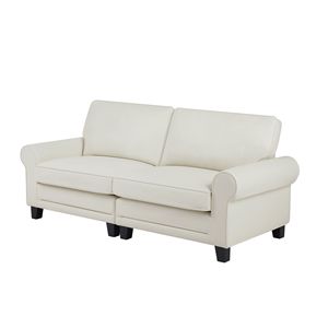 Cuscino posteriore rimovibile a 2 posti con manicotto d'amore moderno 75.6 \ "divano imbottito in tessuto arrotolato Beige bianco per soggiorno - Product Image 5