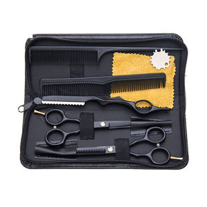 Juego de Tijeras de Peluquería Profesionales de Alta Calidad con Recubrimiento Negro para Cortar y Entresacar Cabello, Herramienta de Belleza para Peluquería - Product Image 3