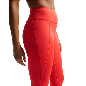 Women's Red High Waist Yoga <b>Leggings</b> Casual Knee-Length Breathable Knitted Stretch Gym Fitness Running Workout Moisture Wicking - Product Image 3