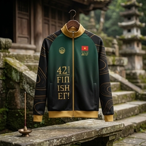 Bulk Custom Running Finisher <b>Jacket</b> Lightweight Marathon Event <b>Jacket</b> Supplier 95% Cotton 5% Spandex Breathable Sportswear - Product Image 1