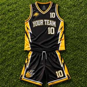 ชุดบาสเก็ตบอลทีมโรงเรียนแบบสั่งทำพิเศษ แห้งเร็ว ระบายอากาศได้ดี ผ้าโพลีเอสเตอร์ 100% สกรีนชื่อและหมายเลขผู้เล่นตามสั่ง - Product Image 1