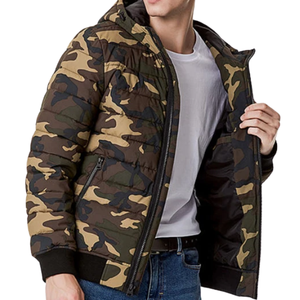 Blouson matelassé à capuche camouflage le plus vendu, respirant, écologique, avec fermeture boutonnée sur le devant, en polyester et coton - Product Image 6