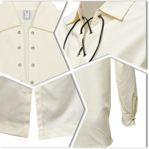 Chemise Jacobite OEM ODM pour hommes, chemise écossaise Ghillie Kilt à manches longues, chemise médiévale Renaissance Pirate à lacets - Product Image 5