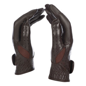 Gants d'équitation en cuir de qualité supérieure, dos extensible, tissu respirant, paume renforcée, doigts entiers, imperméables, antidérapants - Product Image 3