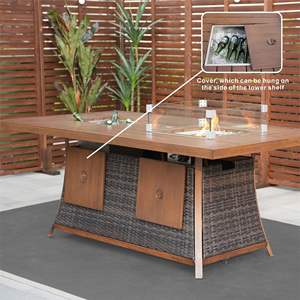 Juego de Sofás para Patio de 7 Piezas con Brasero de Gas y Mesa de Comedor con Contenedor de Hielo para Comer al Aire Libre - Product Image 5