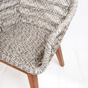 Silla de ratán Siera de estilo lujoso, sillas de exterior de teca y mimbre con cojines y estructura resistente. - Product Image 5