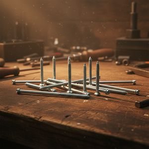 Tornillos para Madera PDC de Doble Rosca Métrica/Pulgada, Diámetro M6-M12, Cabeza Ranurada, Rosca Parcial, Clase 4.8 6.8, Acero al Carbono Zincado DIN - Product Image 1