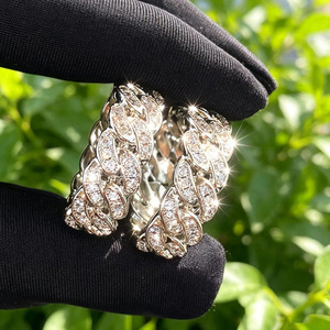 Premium 925 Sterling Silver Iced Out Cuban Link <b>Ring</b> <b>for</b> <b>Men</b> Luxury Hip Hop Statement <b>Ring</b> Sparkling Pavé <b>Stone</b> Cuban <b>Ring</b> - Product Image 6