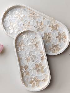 2026 Best Selling Simple and Classy Look Mother of Pearl MOP Tray Restaurant and Hotel Supplies <b>Storage</b> Trays - Product Image 2