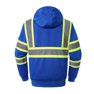 Sweat-shirt de travail haute visibilité pour homme, bleu, en polyester, avec fermeture éclair et poches - Product Image 2