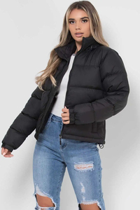 Women's Winter <b>Puffer</b> <b>Jacket</b> with Stand-Up Collar Zipper & Full Sleeves Plus Size New Arrival-OEM Serviced <b>Cheap</b> Price 2026 - Product Image 3
