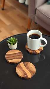 Sous-verre en bois de qualité supérieure pour la décoration de table, les mariages, les fêtes, les bars – Prix abordable, usage très demandé - Product Image 2