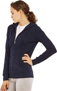 Sweat-shirt à capuche zippé à manches longues pour femme, en molleton doux et confortable, avec cordon de serrage à la capuche, poches avant, tenue décontractée - Product Image 3