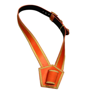 Cinturón de Cuero Naranja para Transportar Banderas, Hecho a Mano, con Correa para el Hombro y Hebilla Metálica, para Uso Ceremonial y en Exteriores - Product Image 5