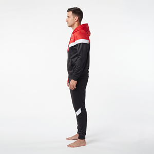 Ensemble de survêtement décontracté pour homme en polyester à capuche, coupe régulière, style streetwear, tenue de sport, vente en gros - Product Image 4