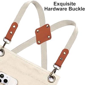 ผ้ากันเปื้อนครัวลายโลโก้แบบกำหนดเอง ผ้ากันเปื้อนเชฟกันน้ำ ผ้าฝ้าย ปรับสายได้ มีกระเป๋า ขายส่งจำนวนมาก - Product Image 3