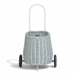 Cesta de mimbre con ruedas para cochecito de bebé, cesta de almacenamiento pequeña, maleta con ruedas - Product Image 6