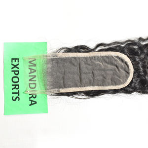 Venta al por mayor 100% Natural sin procesar cutícula alineados Virgen Peruano pelo ondulado tejido Hd Cierre de encaje extensiones de cabello humano - Product Image 2