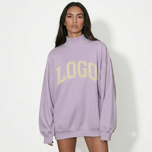 Sudadera Oversize de Cuello Alto para Mujer, Estilo Urbano Minimalista, Tejido Premium, Opción Moderna para un Look Casual - Product Image 1