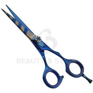 กรรไกรตัดผมความแม่นยำสูง พร้อมระบบปรับแรงต้านสีน้ำเงิน และด้ามจับแบบออฟเซ็ต สำหรับช่างทำผมมืออาชีพ - Product Image 5