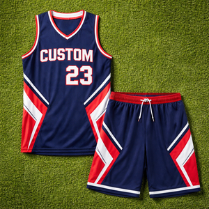 Uniforme de Baloncesto Personalizado para Equipos y Ligas, de Secado Rápido, Transpirable, 100% Poliéster, con Nombre y Número del Jugador Sublimados - Product Image 1