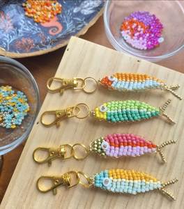 Designer Embroidery Classic Eco-Friendly Beaded <b>Keychain</b> Handmade Artisan Key Holder with Elegant Finish - Product Image 1