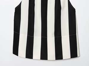 Nuevo Chaleco sin Mangas a Rayas, Estilo Europeo y Americano, Simple y Holgado, para Mujer, Color Puff - Product Image 6