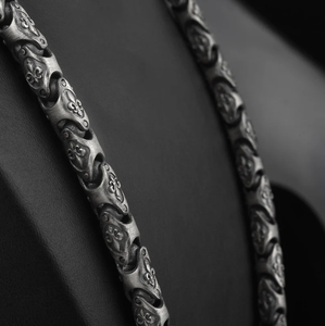 Collier chaîne Figaro en argent sterling 925 massif plaqué noir pour homme, style hip-hop, à porter au quotidien, idéal comme cadeau - Product Image 3