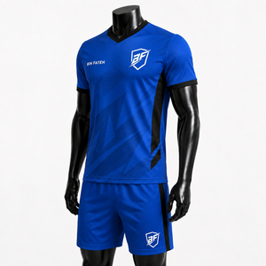 Conjunto de Uniforme de Fútbol para Hombre BIN FATEH, Negro, Rojo y Amarillo, Impresión por Sublimación, Poliéster Transpirable, Talla Adulto, Precio al por Mayor - Product Image 3
