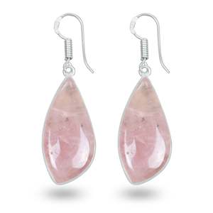 Natural Rose Quartz Crystal Pair Set Different Style Healing Crystal Jewelry At Best 925 Sterling Silver Fine <b>Clip</b>-on Earrings - Product Image 6